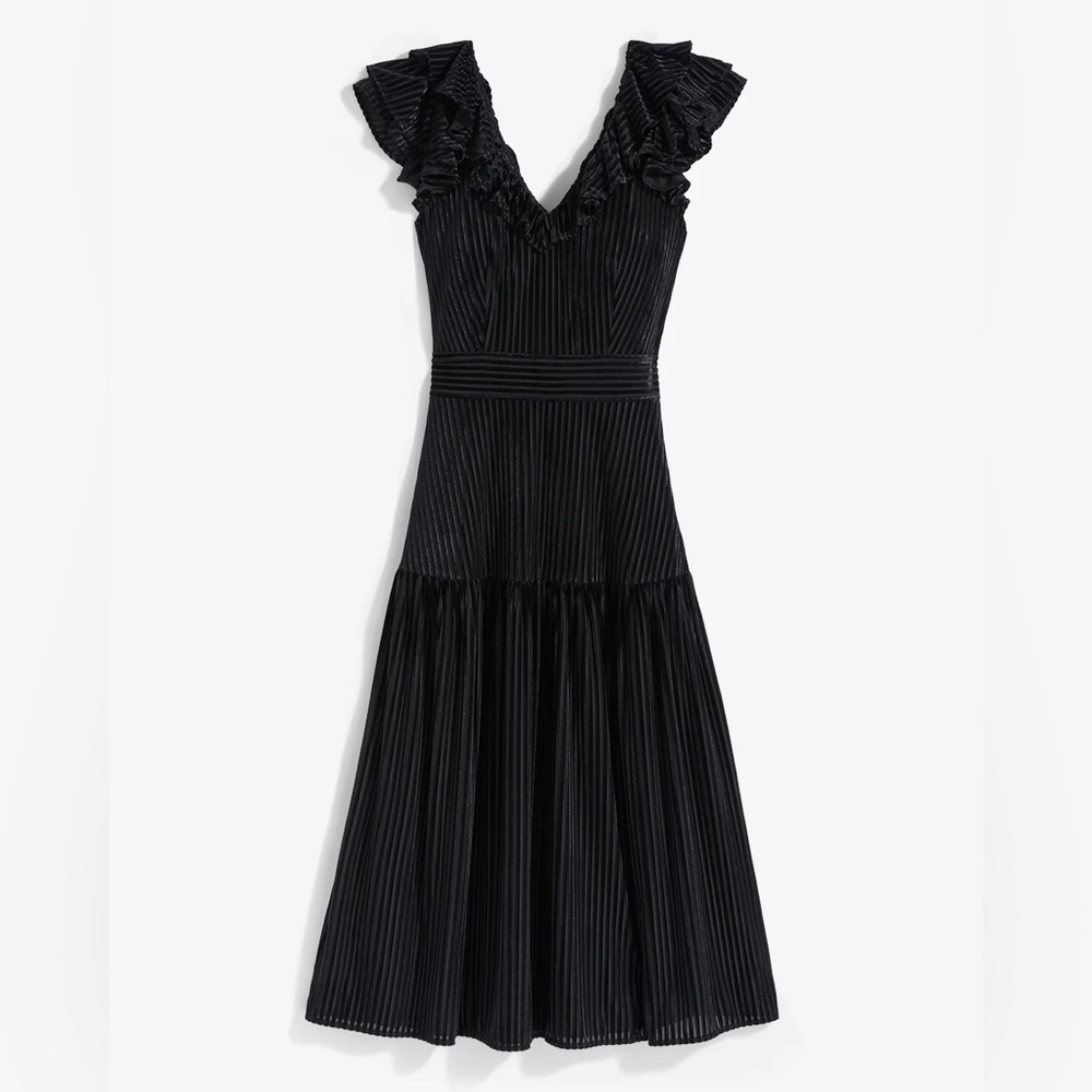 Draper James Black Ruffled Midi - Picture 3 of 7